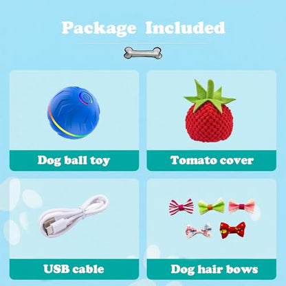 Interactive Dog Toys Dog balls, Automatic Moving Bouncing Rotating Interactive Dog Ball, Durable Motion Activated Automatic Rolling Ball Toys for Puppy Small Medium Large Dogs, Anti Boredom Dog Toys - color: Blue