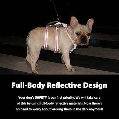 Huntboo Escape Proof Harness,No Slip Dog Harness Escape Proof,Fully Reflective Harness with Handle,Breathable,Durable,Adjustable Vest for Medium Dogs Walking,Training & Running Gear(Lavender Purple,M) - color: Lavender Purple, size: Medium(Pack of 1)