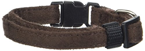 Dogline 3/8 x 7 to 11" Comfort Microfiber Soft Padded Pet Puppy Dog Collar, X-Small, Brown - color: Brown, size: W 3/8" L 7"-11"