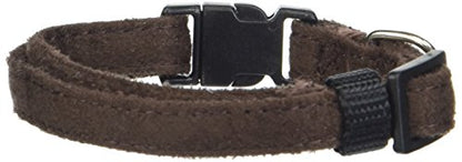 Dogline 3/8 x 7 to 11" Comfort Microfiber Soft Padded Pet Puppy Dog Collar, X-Small, Brown - color: Brown, size: W 3/8" L 7"-11"