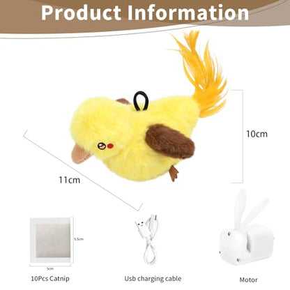 Cat Toys Flapping Birds with Catnip Bags, Rechargeable Chirping Interactive Cat Toy Kicker, Lifelike Birdie Tweets, Indoor Enrichment Moving Wings Cat Exercise Toys for All Breeds Kitten Dog(Oriole) - color: A1