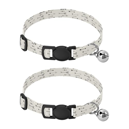 Arrows Beige Adjustable Buckle Kitten Collars 2 Pack Pet Collars for Cats - color: Arrows Beige