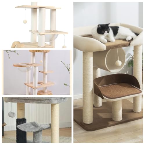 4 PCS M8 Cat Scratching Post Replacement,15.7Inch Sisal Pole Cat Tree Replacement Post with Screws,DIY Scratcher Scratching Post Replacement, Pad, Crafts Gardening Hammock Home Decorating