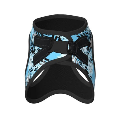 Christmas Snowflakes Blue Pet Harness Escape Proof Dog Harness Adjustable Mesh Padded Reflective Dog Vest Harness and Leash Set Large - color: Style 2, size: Large