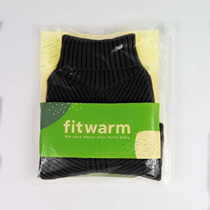 Fitwarm Dog Turtleneck Sweater, Thermal Knitted Pet Coat, Dog Winter Clothes for Small Dogs, Cat Apparel, Black, Small - color: Black, size: Small