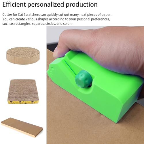Cardboard Cutter for Cat Scratchers with 10pcs Blade,3D Printed Card Board Cutter Kids DIY Cat Scratchers Cardboard Strip Tool Machine for Cat Lovers (Green) - color: Green
