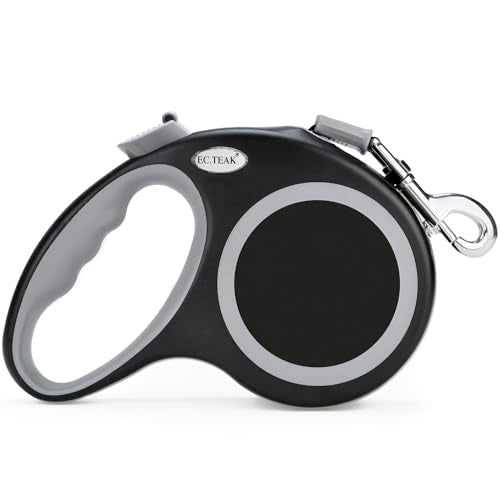 Retractable Dog Leash 26 FT, Heavy Duty Dog Leash for Dogs up to 110lbs, Strong Nylon Tape No Tangle, One-Handed Brake, Pause, Lock, Perfect for Medium Large Dogs (Black, 26 FT(66-110 LBS)) - color: Black, size: 26 FT