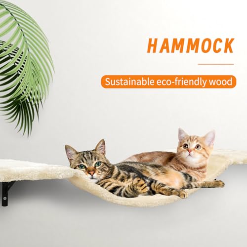 Wall-Mounted Cat Climber Set with Climbing Shelves, Perches, Bridge,Hammock,Scratching Board & Ball - 7 Pcs Wood Indoor Cat Furniture for Kittens Play (Dark Grey) - color: dark grey