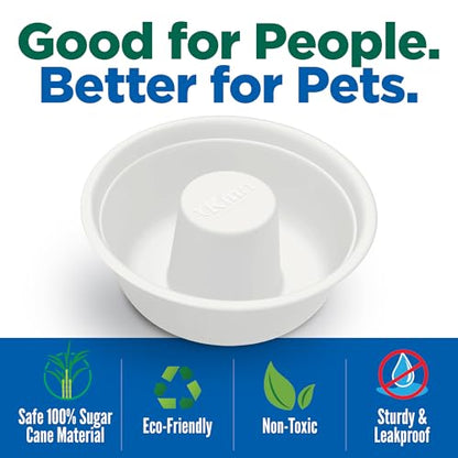 Kinn Slow Feeder Dog Bowl, Disposable Pet Food Dish to Slow Down Eating Dogs, Frame Refills, for Travel, Boarding, or Crate, Compostable Pet Travel Bowl, No Plastic, Leakproof, 4 Cups (12 Count) - size: 12 Refills