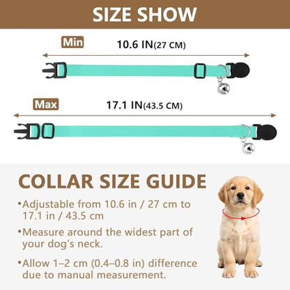Aqua Blue Pet Collars for Cats, 2 Pack Bell Collar for Small Dogs - color: Aqua Blue