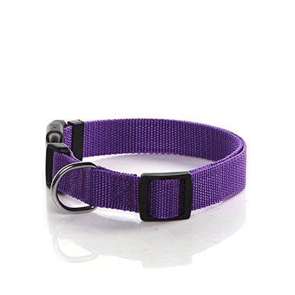 Nylon Dog Collar, Adjustable Dog Collars for Medium Large Dogs, 1 Inch Wide (Purple) - color: Purple, size: 1"x 16-23"