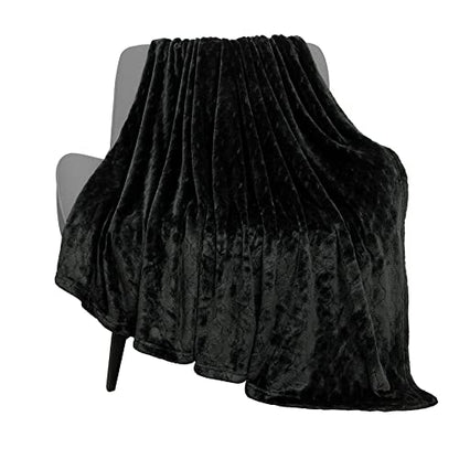 TOONOW Fleece Blanket Fuzzy Plush Throw Blanket 50" x 60", Super Soft Fluffy Bed Blanket Geometric Pattern Comfy Microfiber Flannel Blankets for Couch, Bed, Sofa, Black - color: Black, size: Throw-50" x 60"