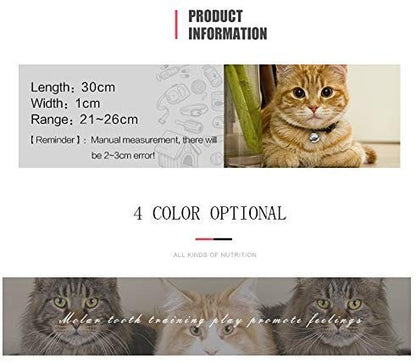 CHUKCHI Pink Soft Velvet Safe Cat Adjustable Collar with Crystal Heart Charm and Bells 8-11 Inches(Black+Red) - color: Black+Red