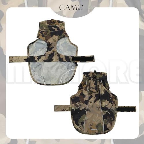 Waterproof Dog Raincoat with Reflective Strip, Adjustable Breathable Rain Coat Jacket with Leash Hole for Dogs (Camo, Small) - color: Camo, size: Small