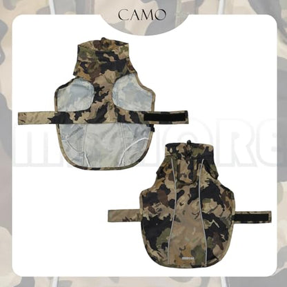 Waterproof Dog Raincoat with Reflective Strip, Adjustable Breathable Rain Coat Jacket with Leash Hole for Dogs (Camo, Medium) - color: Camo, size: Medium
