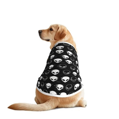 SWEET TANG Cooling Dog Summer T-Shirt Trippy Aliens Black and White, Quick Dry Breathable Mesh Outfits for Medium Large Dogs Puppy, XX-Large - color: Pattern (191), size: XX-Large