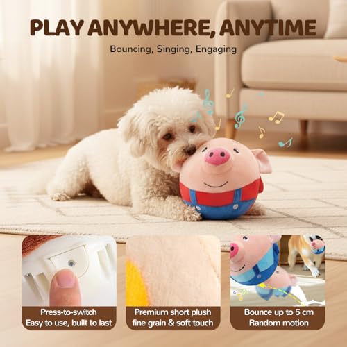 Interactive Dog Toys, 2026 New Active Moving Squeaky Dog Ball with Talking Sound, Rechargeable Washable Plush Toy (2PCS) - color: 2PCS