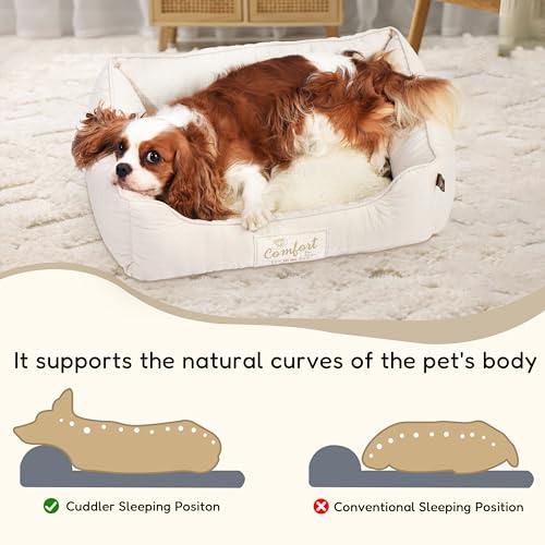 FluffyDream Small Dog Bed, Super Soft Pet Bed Furniture, Suitable for Dogs Up to 30lbs, 24'' x 20'', Beige - color: Sand