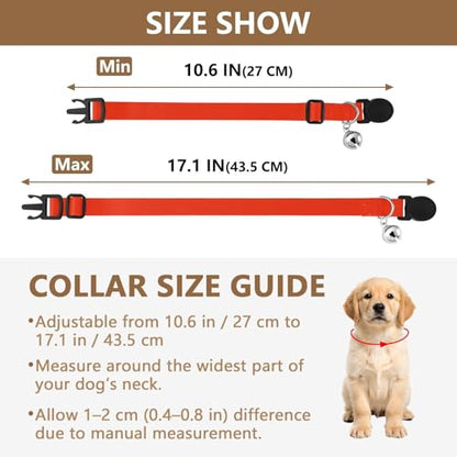 Scarlet Dog Bell Collar 2 Pack Cat Collar Adjustable 10.6 to 17.1 Inches - color: Scarlet
