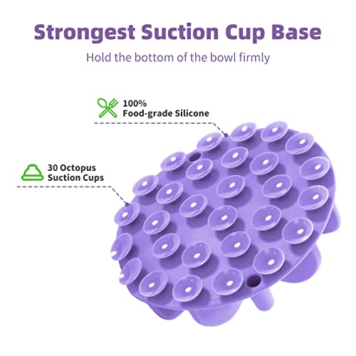 Jaoul Slow Feeder Dog Bowls Insert, Puzzle Slow Feeder Insert with 30 Octopus Suction Cups for Small Medium Large Size Dog Food Bowl (4.72 inch, Purple) - color: Purple, size: Medium(4.72 inch)
