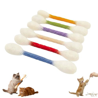 Giant Cotton Bamboo Cat Toy, Soft Cotton Swab Style Kicker Toy for Cats and Kittens, Fun Interactive Catnip Toy, Durable Swab Shape Cat Toy (A) - color: A