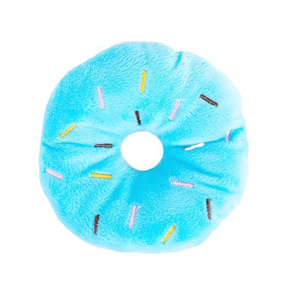 Blue Donut Shape Plush Pet Toy,Lovely Donut Shaped Funny Food Toy Squeaking Sound Toy for Pet Chew Toy Squeaky Plush Dog Toy Blueberry Chew Guard Technology Dog Squeak Toys