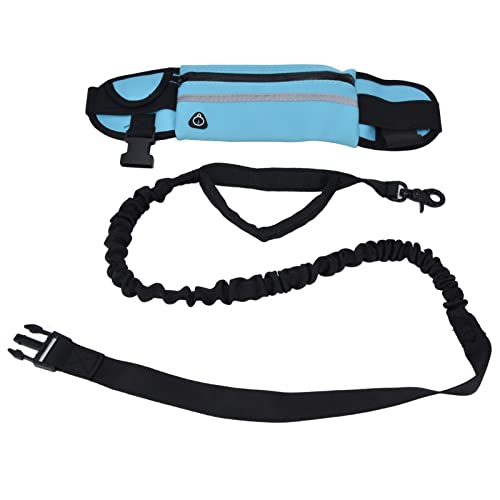 Generic Belt Bag Dog Leash Set, Hands Free Waist Pack with Reflective Strips and D Ring, for Walking Running Hiking Training (Sky Blue) - color: Sky Blue