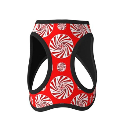 Christmas Candy Peppermints Red Pet Harness Escape Proof Dog Harness Adjustable Mesh Padded Reflective Dog Vest Harness and Leash Set Small - color: Style 3, size: Small