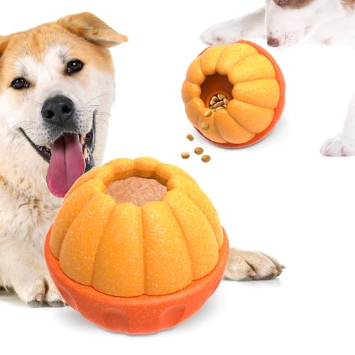 Treat Dispensing Dog Toys for Aggressive Chewers, Interactive Frozen Enrichment Puzzle Ball to Keep Dogs Busy, Indestructible Nylon Chew Toy for Medium Large Breed
