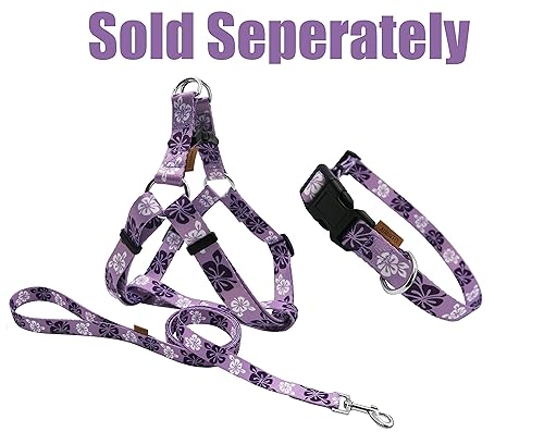 Dog Collar, Cute Floral Pattern, Soft and Adjustable Collar with Quick Release Buckle (XS (Neck 9-13", Width 3/8"), Hawaiian Purple) - color: Hawaiian Purple, size: XS (Neck 9-13", Width 3/8")