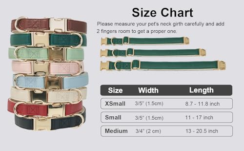 Soft Classic Leather Dog Collar Heavy Duty Padded Collars with Metal Buckle for Puppy Small Medium Dogs (Dark Green,S) - color: Dark Green, size: Small