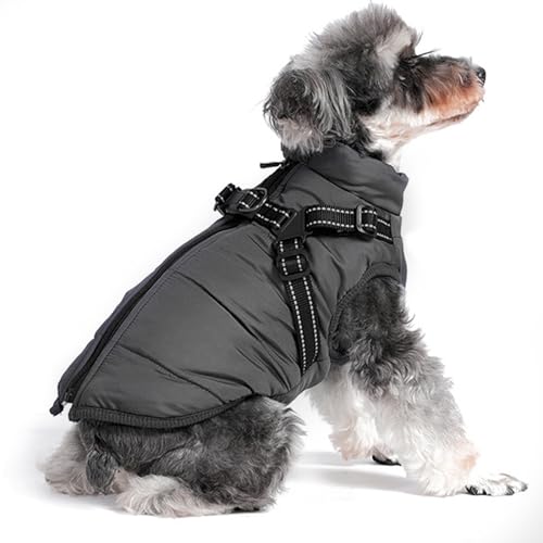 Dog Winter Coat, Waterproof Winter Jacket with Built-in Harness, Windproof Dog Warm Coats for Dogs Cats (Black,4XL) - color: Black, size: 4XL