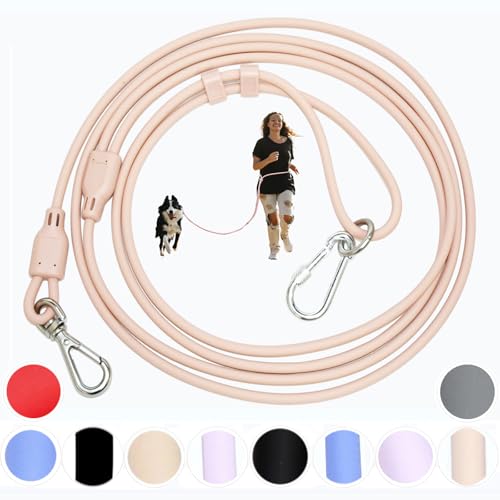 Hands Free Dog Leash Crossbody & Waist for Walking, 9-in-1 No Pull Dog Harness & Leash Set, Waterproof Training Slip Lead for Small Medium Breeds (8-20lbs, Blush) - color: Flesh Pink, size: Small - 6mm Diameter - 6-20lbs