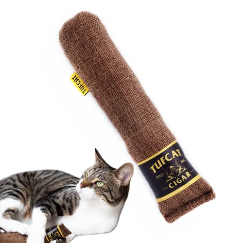 Cat Toy Cigar, Catnip Toys for Cats of All Breeds, Cat Toys for Indoor Cats, Kitten Toys, Action Themed Fun for Kicking, Biting, Chewing (Brown, 1-Pack) - color: Brown, size: 1-Pack