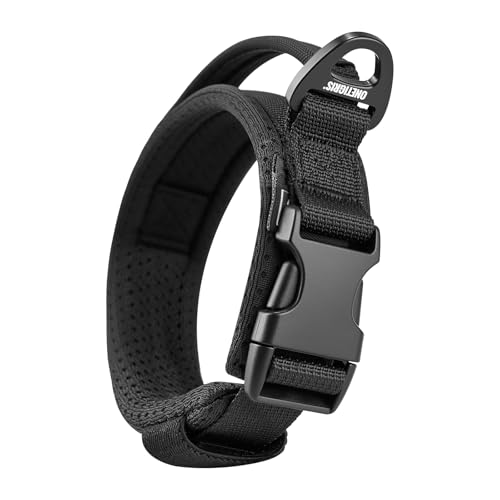 OneTigris Small Dog Collar with Handle, Soft and Adjustable Nylon Collar with Quick-Release Buckle, Lightweight No-Choke Design for Small Dogs(Black, XS) - color: Black, size: XS(10"-13")