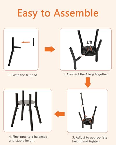 Raised Dog Bowl Stand for Large Dogs Adjustable Elevated Dog Bowl Fits 6-10" Bowls, Height Adjustable to 7.5-15" Tall,Single Food and Water Stand Feeder(Bowl not Included)