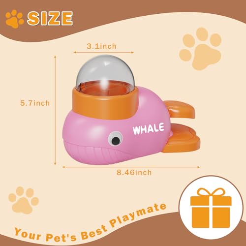 Whale-Shaped Dog Treat Dispenser - Interactive Dog Toys for Mental Stimulation, Slow Feeder Puzzle Toy for Small Medium Dogs & Cats, IQ Training Food Dispenser to Reduce Bloating & Boredom（Pink） - color: pink