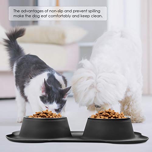 URPOWER Dog Bowls Stainless Steel Dog Bowl with No Spill Non-Skid Silicone Mat 53 oz Feeder Bowls Pet Bowl for Dogs Cats and Pets
