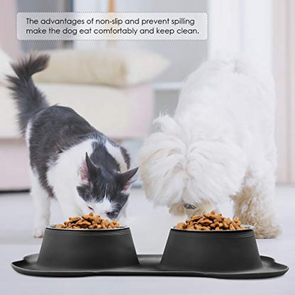 URPOWER Dog Bowls Stainless Steel Dog Bowl with No Spill Non-Skid Silicone Mat 53 oz Feeder Bowls Pet Bowl for Dogs Cats and Pets