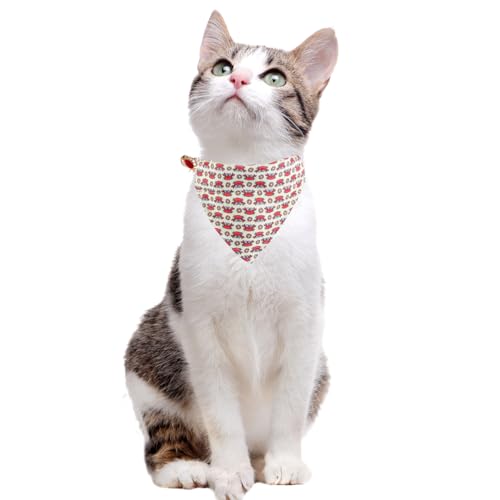 Cat Collar Breakaway with Cute Bow Tie Bandana and Bell Crab Accessories for Kitty Adjustable Safety - color: crab