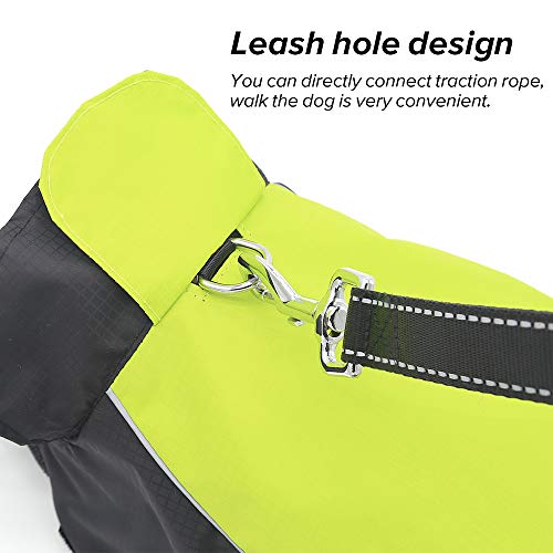 Vizpet Dog Raincoat Waterproof Coats,Dog Jacket High Visibility Warm Vest Dog Clothes for Small Medium Large Dogs(Green-M) - size: Green-M