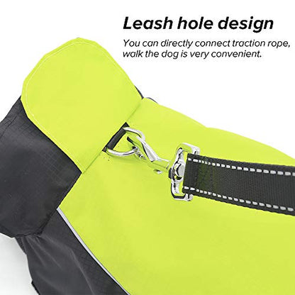 VIZPET Dog Raincoat Waterproof Lightweight & High Visibility Dog Coat Jacket for Small Medium Large Dogs (Green-XXXL) - size: Green-XXXL