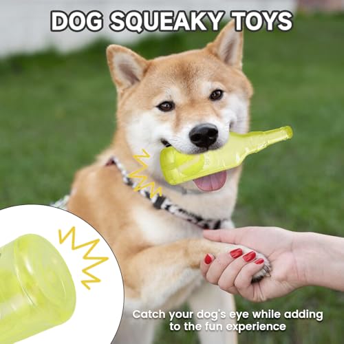 Water Bottle Dog Toy,Dog Toys for Aggressive Chewers,Water Bottle with Tennis Ball,Suitable for Small and Medium Pets to Exercise Outdoors(Yellow) - color: Yellow