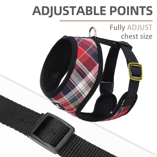 PUPTECK Soft Mesh Dog Harness and Leash Set Pet Puppy Cat Comfort Padded Vest No Pull Harnesses, Red Mixed, XS - color: Red Mixed, size: XS (NECK: 10", CHEST: 10"-14")