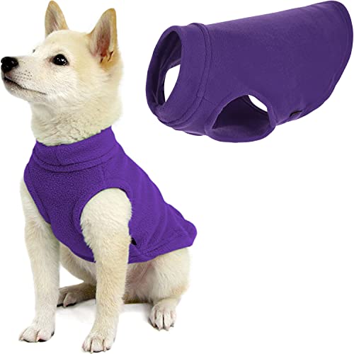 Gooby - Stretch Fleece Vest, Pullover Fleece Vest Jacket Sweater for Dogs, Violet, X-Small - color: Violet, size: X-Small Length (7")
