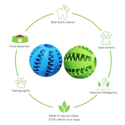 Interactive Dog Toys - Dog Puzzle Toy - Dog Enrichment Toys for Small and Large Dogs - Dog Toys to Keep Them Busy - Treat Dispensing Dog Toys - Dog Treat Ball Pack of 2