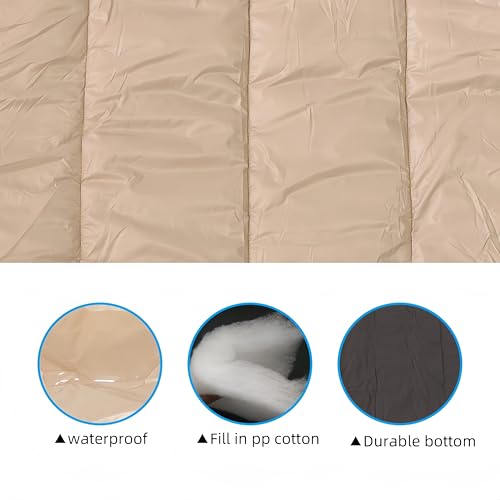 Portable Dog Travel Mat & Camping Pad, Foldable Dog Sleeping Mat with Carry Bag, Portable, Machine Washable Roll Up Pet Pad for All Breeds, Puppy, Outside, Car & Settle Mat, 33.46" x 27.26"