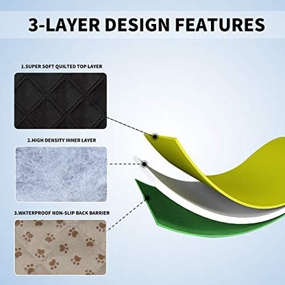 Easy-Going 100% Waterproof Dog Bed Cover, Non-Slip Pet Blanket for Furniture, Washable Couch Cover, Repleasement Sofa Cover (52X82 in,Black) - color: Black, size: 52x82 in
