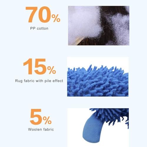 Interaction Squeaky Dog Chew Toy Soft Velveted Mop Cloth Texture for Gentle Teeth Protections and Indoor Entertainment - Blue - color: Blue