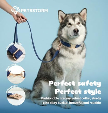Personalized Polyester Dog Collar with Name and Phone Number, Customizable Laser-Engraved Collar with Metal Quick Release Buckle for Dogs - color: Multicolor